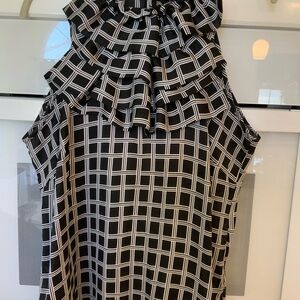 Elegant Black and White Checkered Top